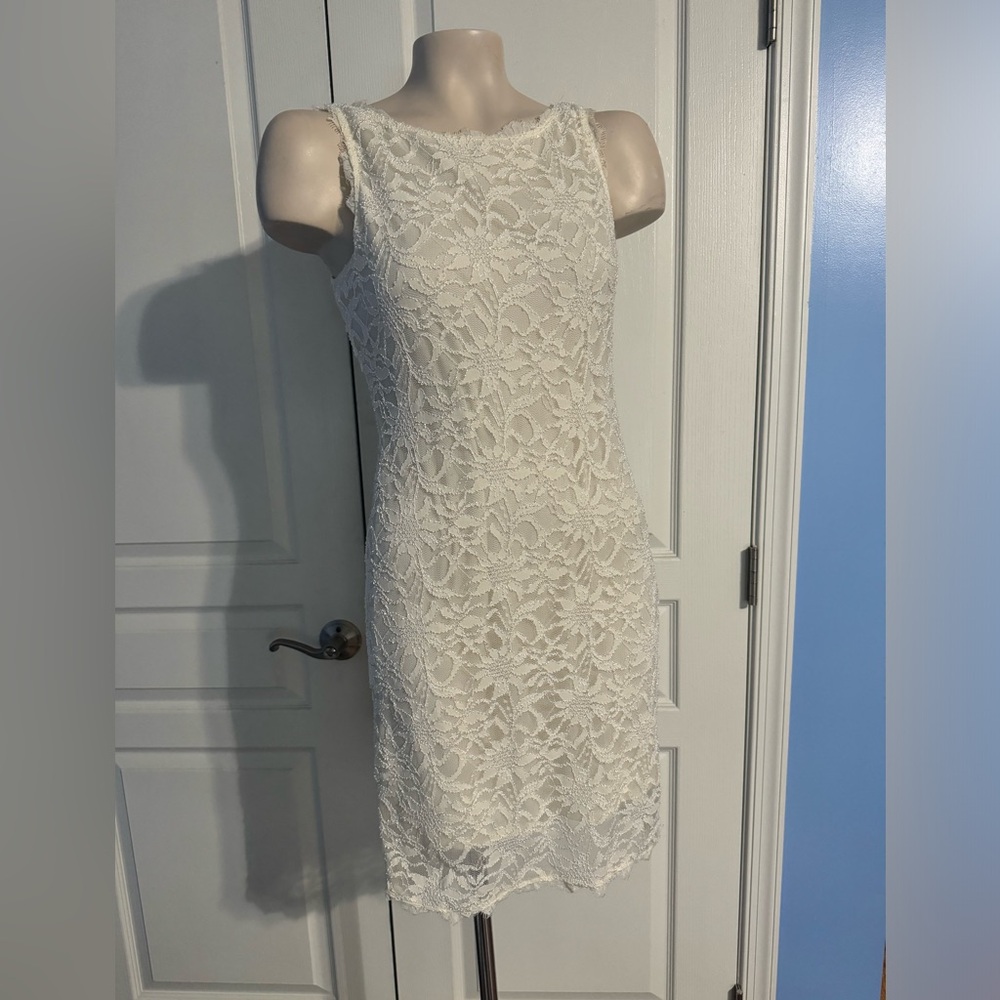 White Lace Dress size L - Picture 2 of 6